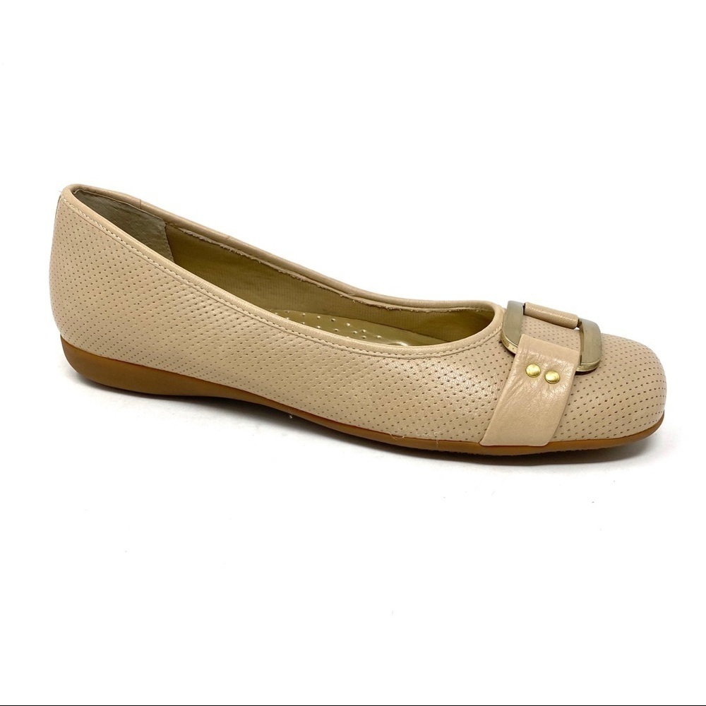 Trotters sizzle signature leather flats nude NARROW
